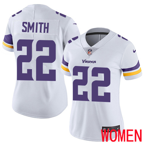 Minnesota Vikings #22 Limited Harrison Smith White Nike NFL Road Women Jersey Vapor Untouchable->youth nfl jersey->Youth Jersey